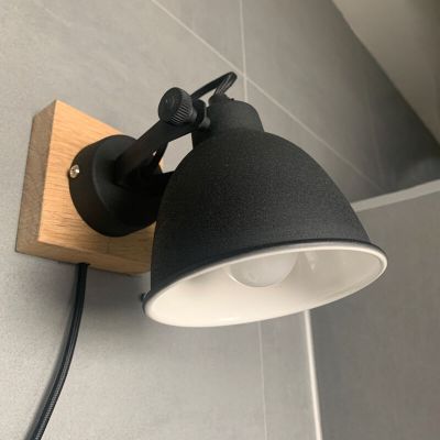 Aplique de parede preto industrial, Redon