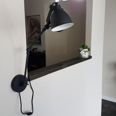 Aplique de parede preto industrial, Ferdy