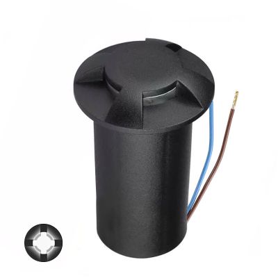 Foco de encastrar para o chão preto moderno, Marcus, 1W, LED 3000K, IP67