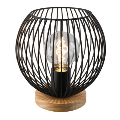 Candeeiro de mesa preto industrial, Wiro, com interruptor