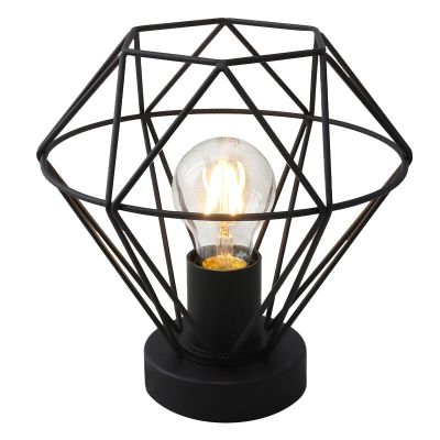 Candeeiro de mesa preto industrial, Jochem, com interruptor