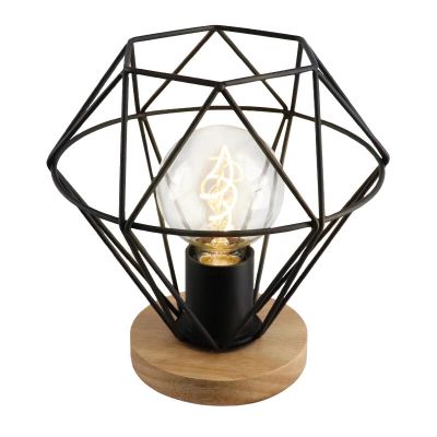 Candeeiro de mesa preto industrial, Jochem, com interruptor