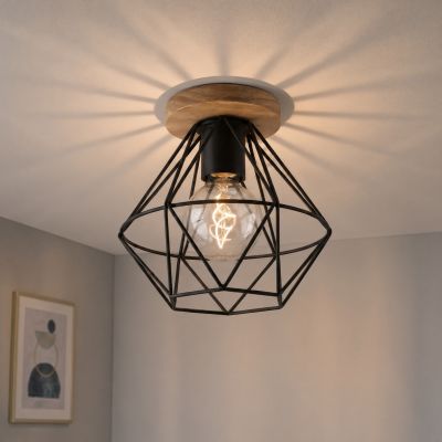 Candeeiro de teto preto industrial, Jochem