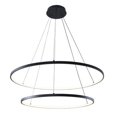 Candeeiro suspenso preto design, Kubra, 60W, LED ajustável de branco quente a branco frio