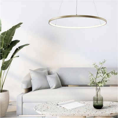 Candeeiro suspenso dourado design, Kubra, 28W, LED ajustável de branco quente a branco frio