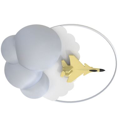 Plafon quarto infantil branco de metal, Jet, 37W, LED 3000K, regulável em 3 níveis