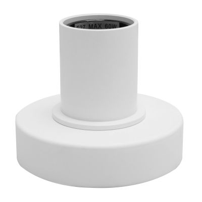 Candeeiro de mesa sem abajur branco de alumínio, Rika, com interruptor