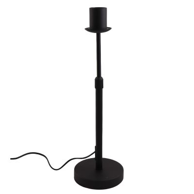 Candeeiro de mesa sem abajur preto de alumínio, Rika